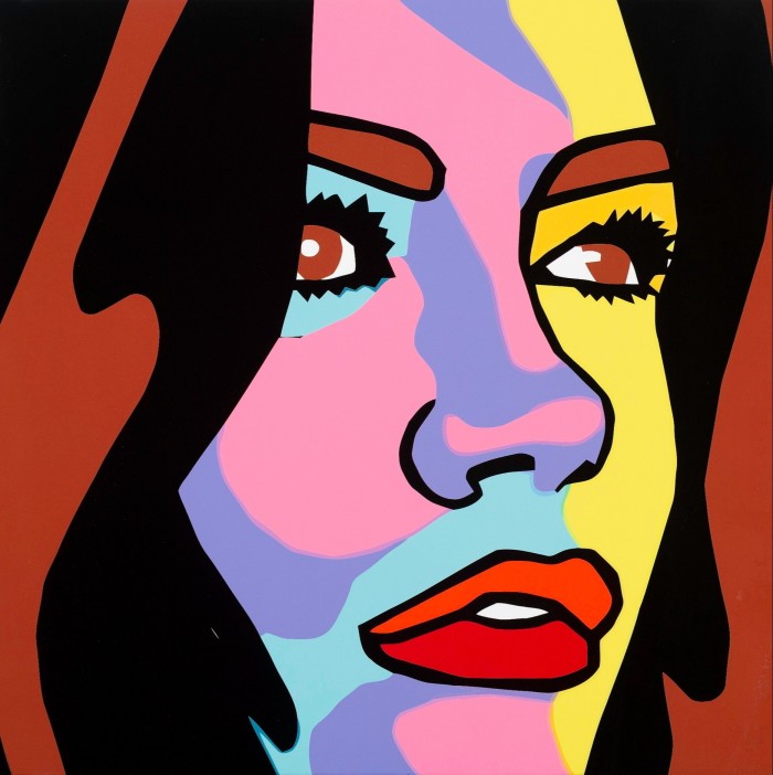 Late Artist Josh Muir's 'Girl': A Multicolored, Pop Art-Style Portrait of a Woman's Face 