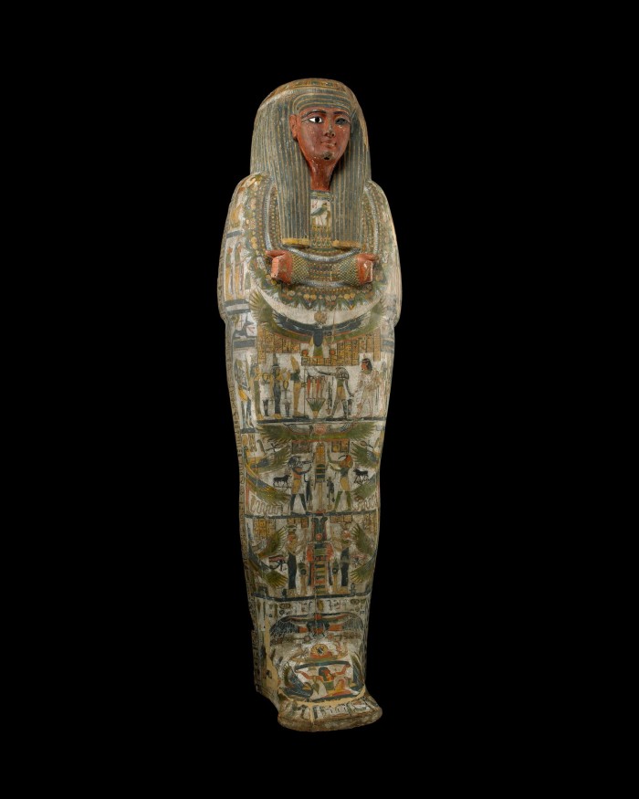 The National Gallery of Victoria's 'Pharoah' exhibition includes Horaawesheb's painted wooden coffin, c900BC.  .  .